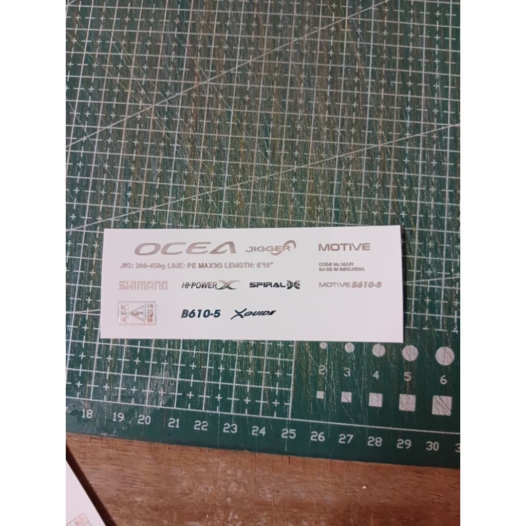 waterslide decal Ocean jigger untuk rebuild joran pancing