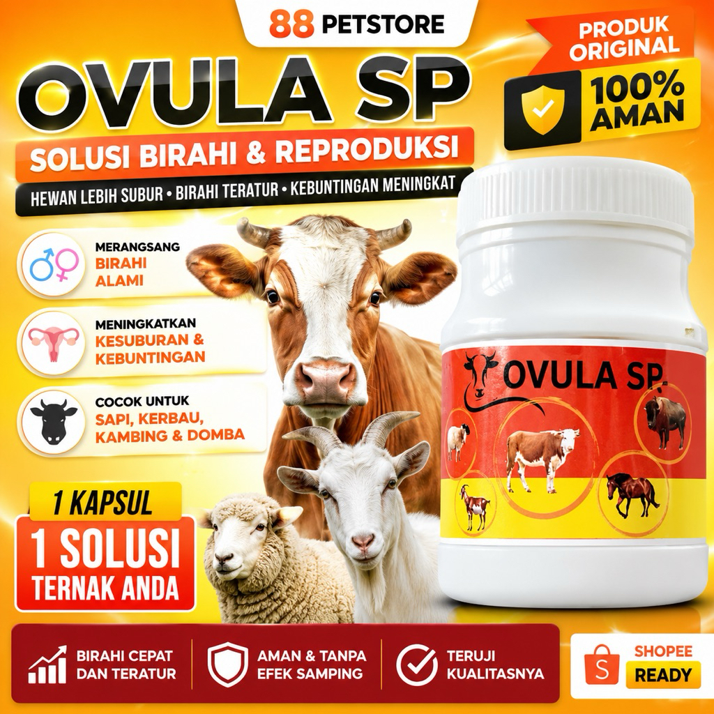 Ovula Sapi 60 Kapsul Memacu Birahi, Meningkatkan Hormon Sapi kerbau kuda kambing
