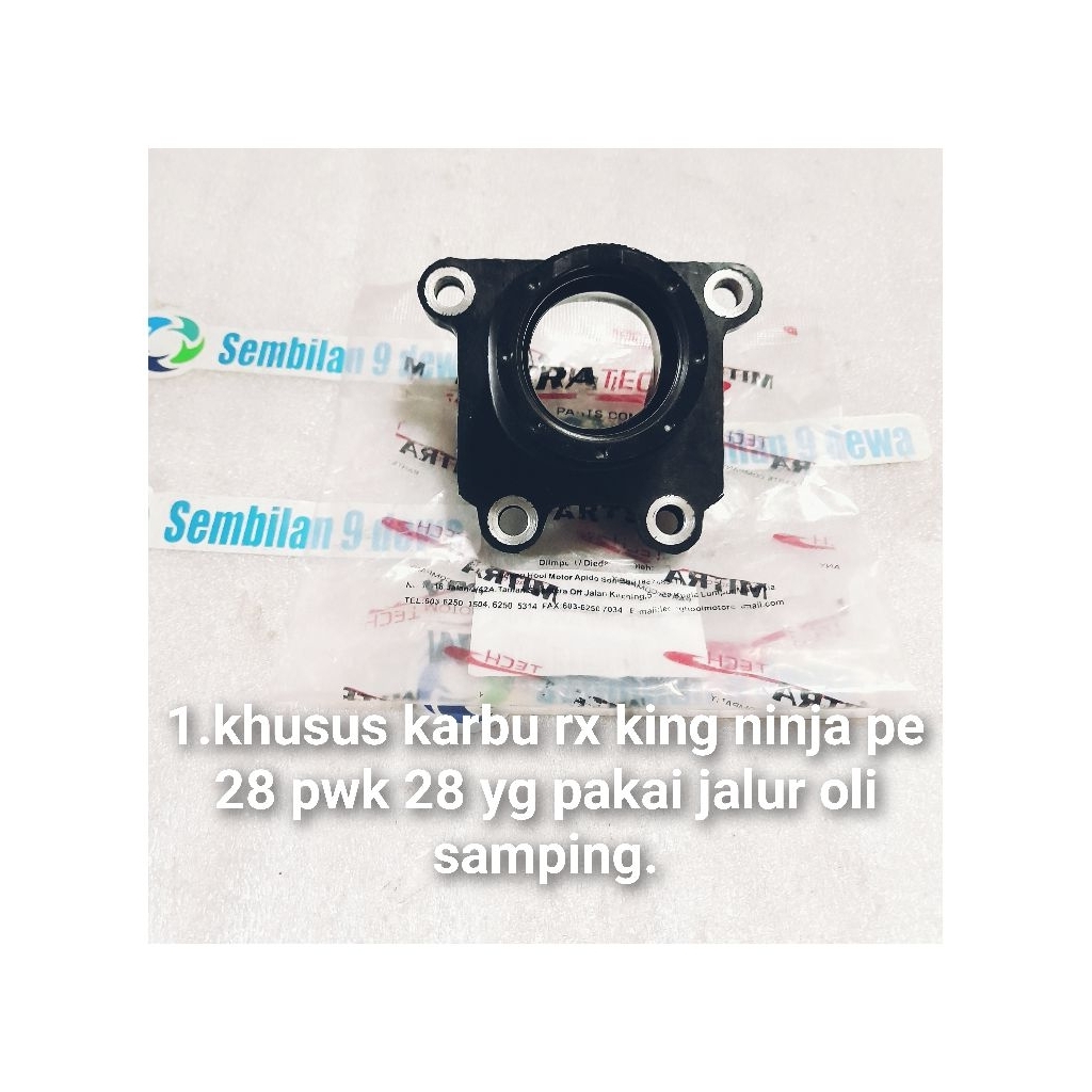 karet intake manifold racing satria 2 tak import malaysia PNP karbu rx king ninja pe28 pwk 28