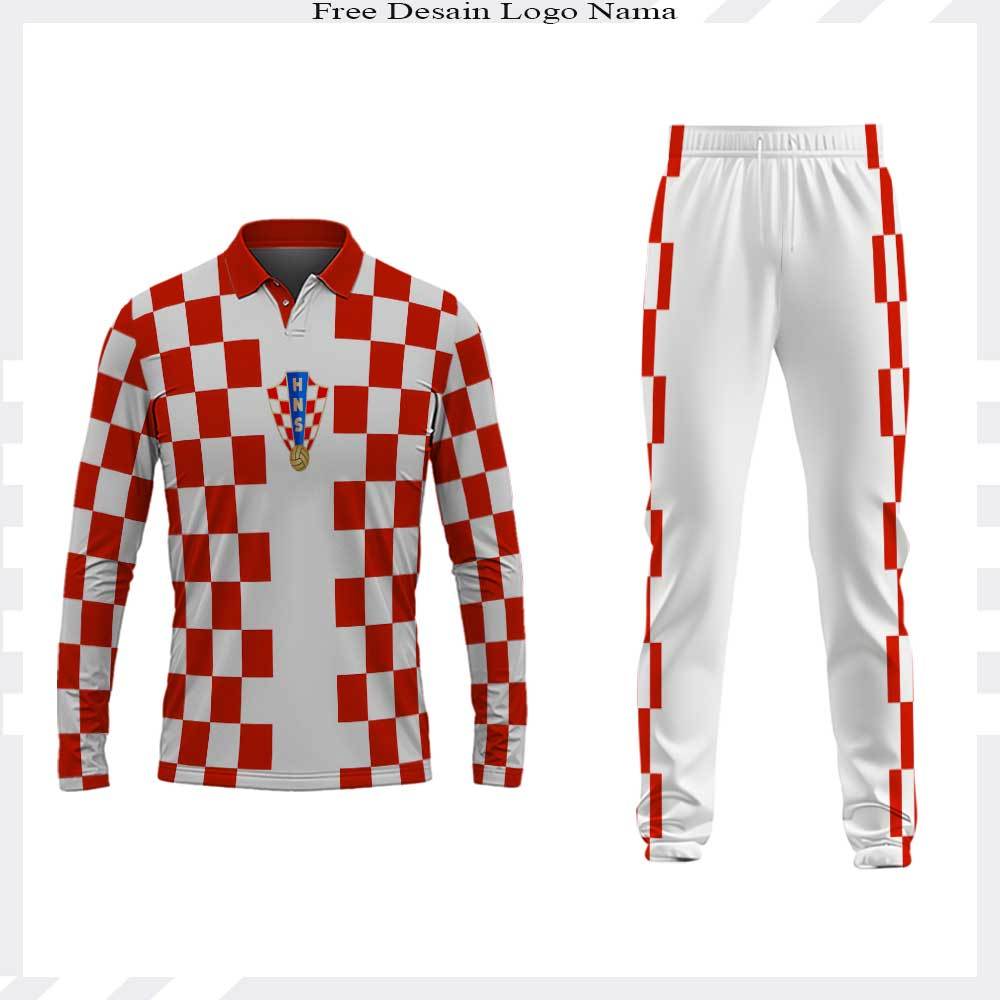 Baju Kaos Polo Jersey Croatia Merah Putih Keren - Jersey Fantasy Croatia Fullprinting Premium