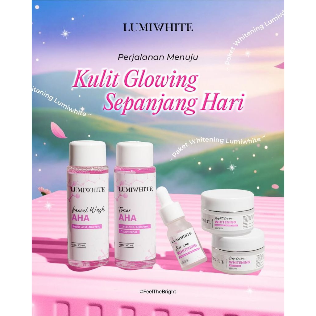 lumiwhite AHA whitening paket skincare 5 in 1 .