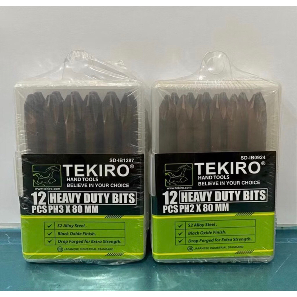 Harga 1buah // mata obeng ketok TEKIRO asli ORI ( + ) ph2 & ph3 ( bunga plus + ) panjang 80 mm mili 
