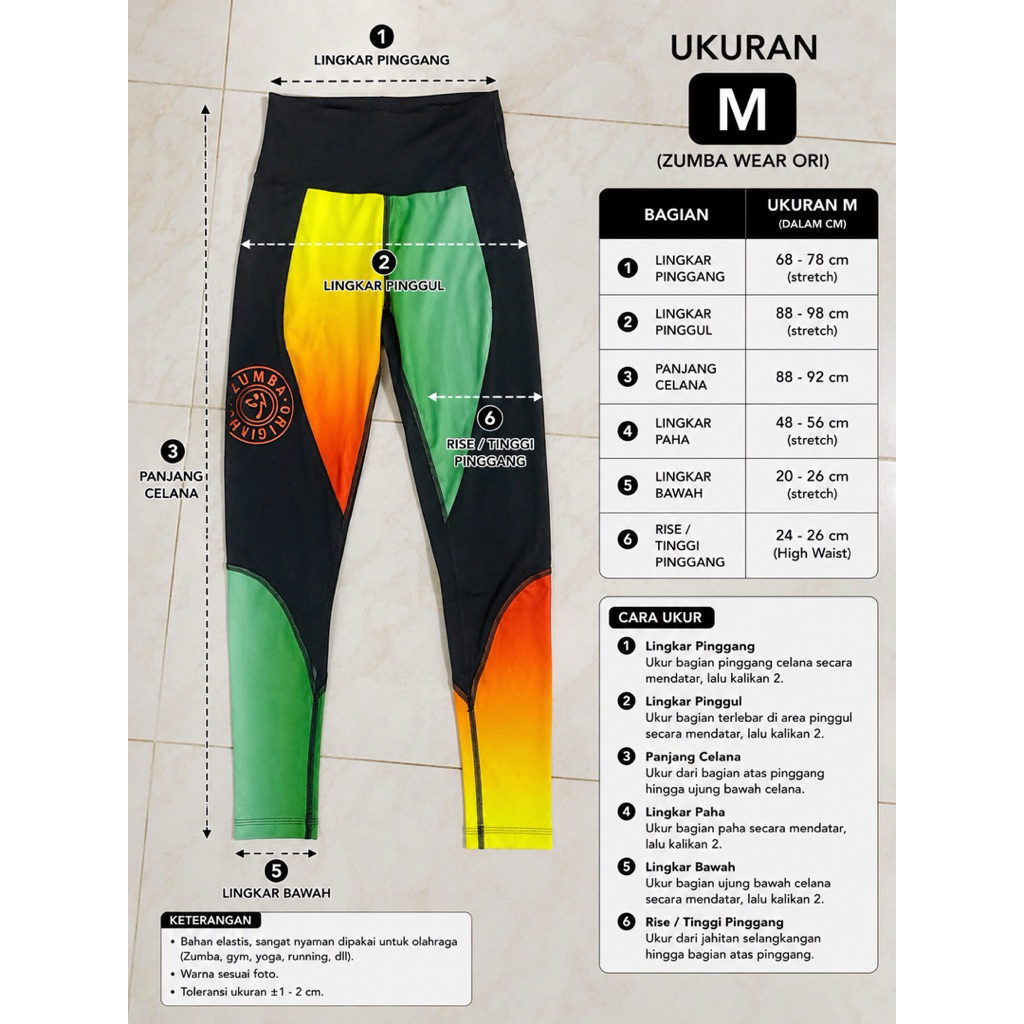 Zumba Wear Original ORI Preloved leging Olahraga Dance Fitness Wanita Size M