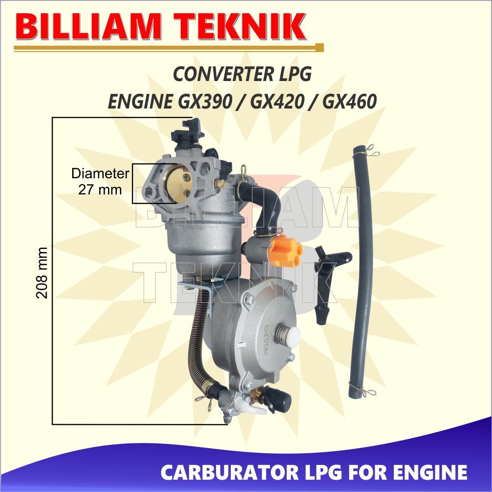 GX390 GX420 GX460 LPG CARBURETOR CONVERTER FOR GENSET / KARBURATOR KONVERTER LPG UNTUK GENSET 5 KW –