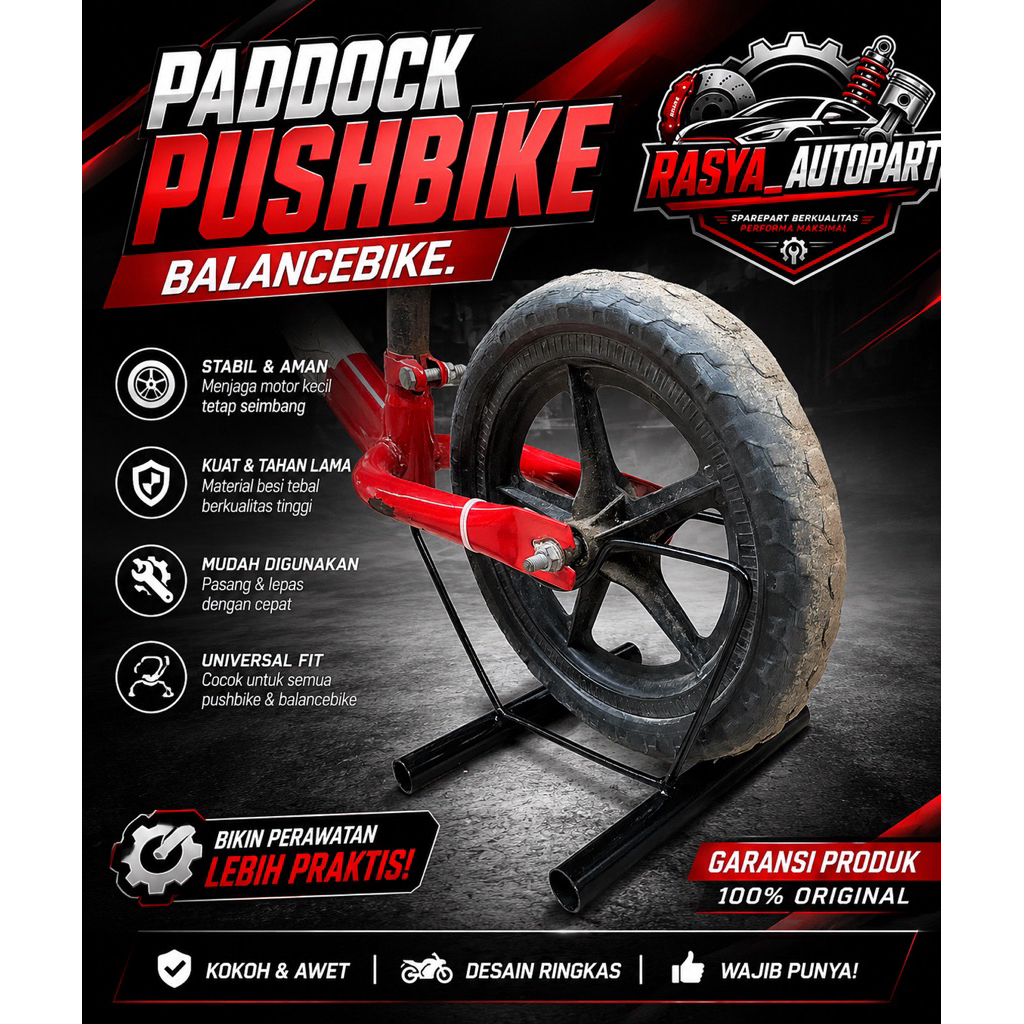 PADDOCK PUSHBIKE PADDOCK BALANCE BIKE Standar paddock pushbike universal ukuran 12inc