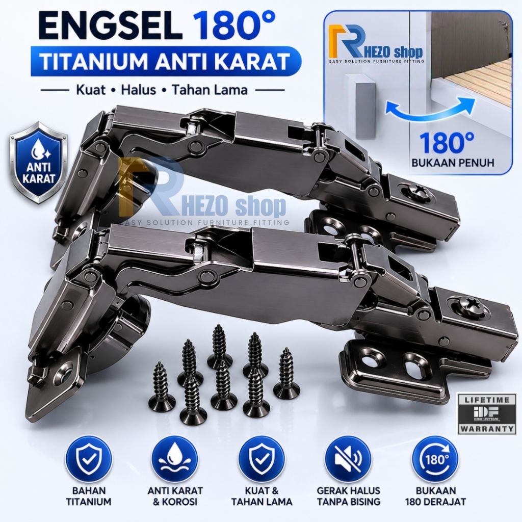 engsel 180 derajat titanium anti karat|engsel buaya engsel kodok