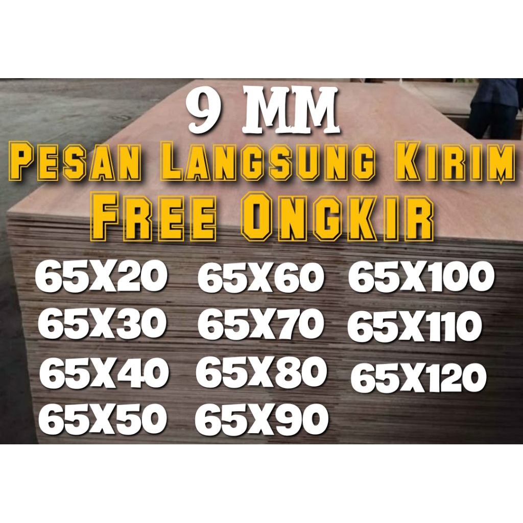 Triplek Potongan 9mm Lebar 65cm Panjang Custom