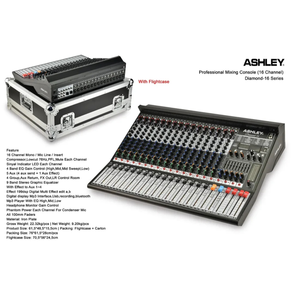 Mixer ashley diamond 16 mixer ashley 16 channel original