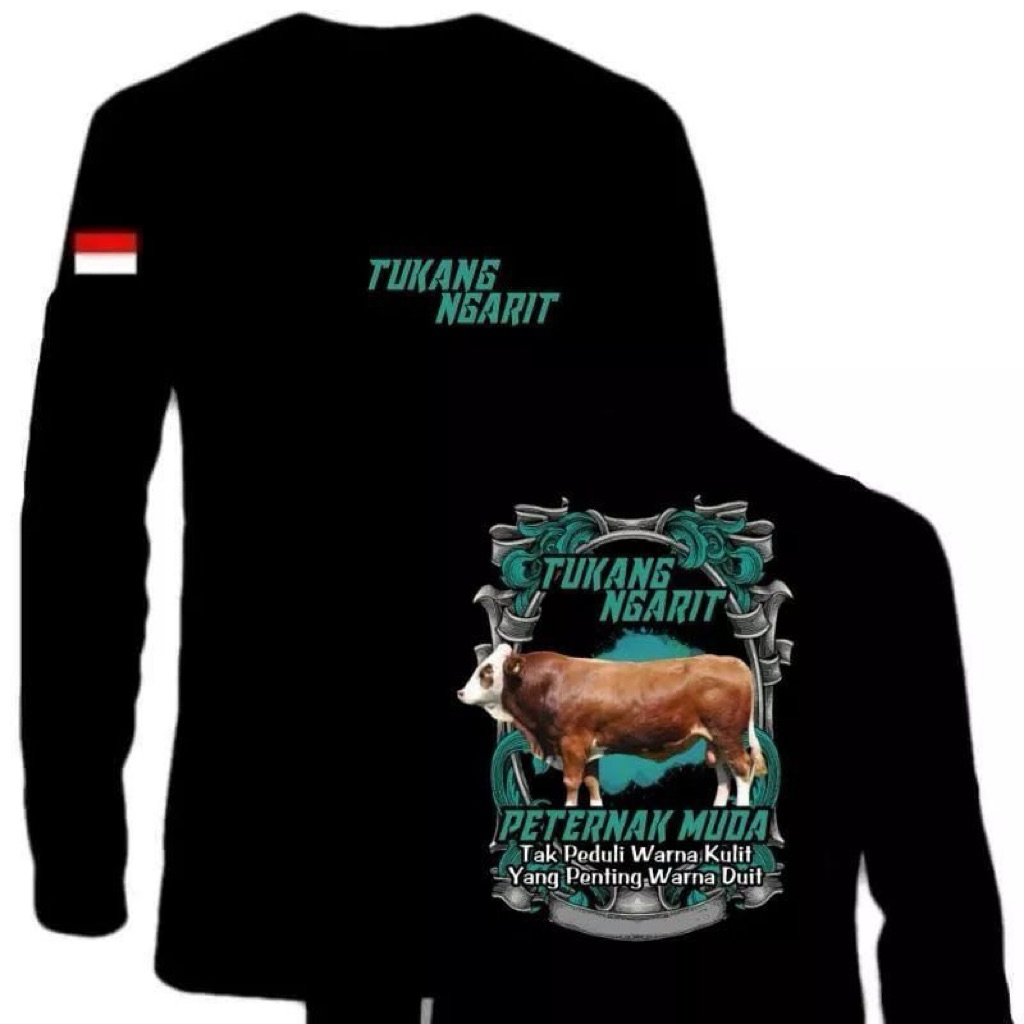 KAOS DISTRO PRIA LENGAN PANJANG TUKANG NGARIT PERTERNAK MUDA