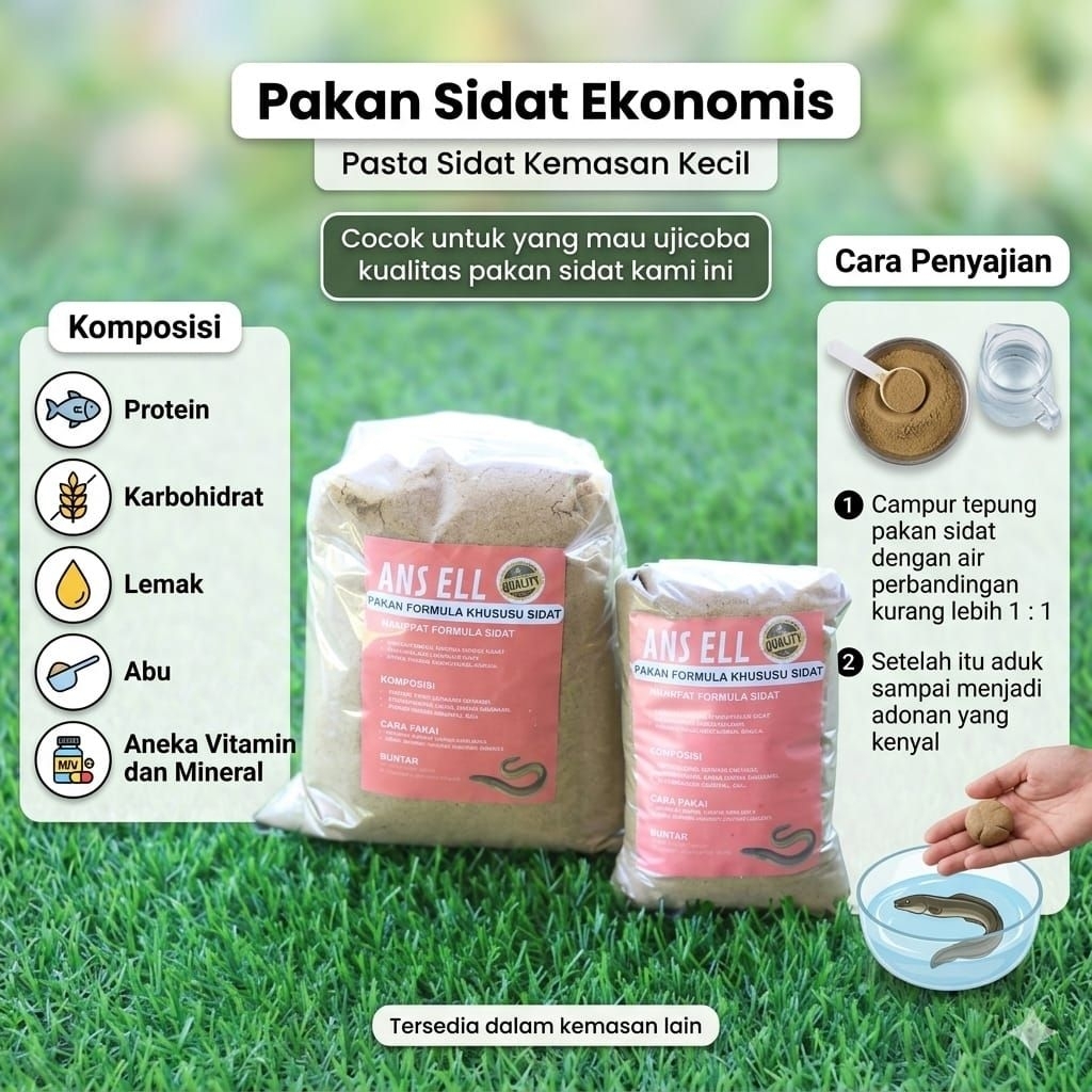 SERBUK PASTA PAKAN IKAN SIDAT GLASS EEL, BEBYY ELVER,ELVER,KEMASAN 250 Gram, 500Gram, 1Kg