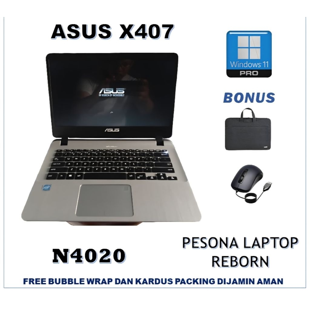 Asus A407 Slim Generasi Baru Sudah SSD Laptop Pekerja Mahasiswa Pelajar