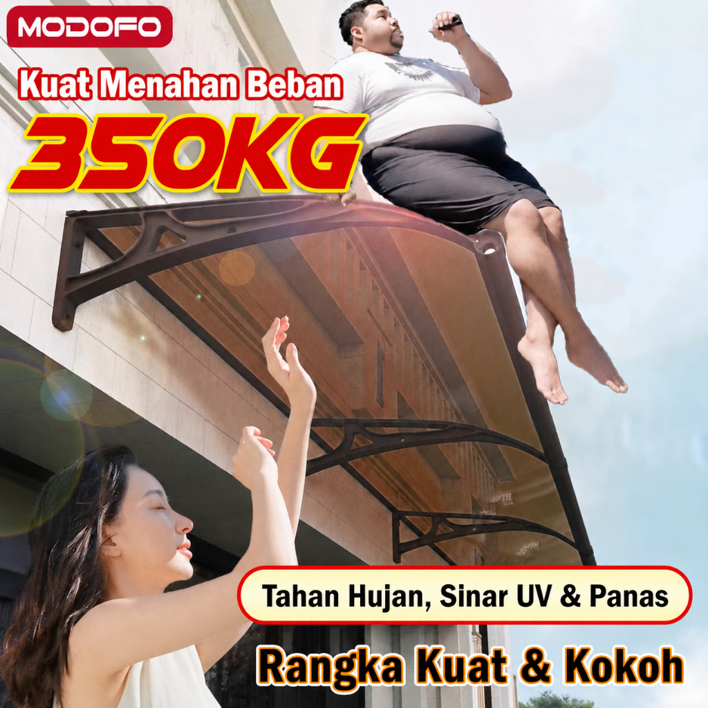 Kanopi Jendela Pintu Rumah Anti Hujan & Panas Atap Pelindung Outdoor Minimalis Mudah Dipasang Kuat T