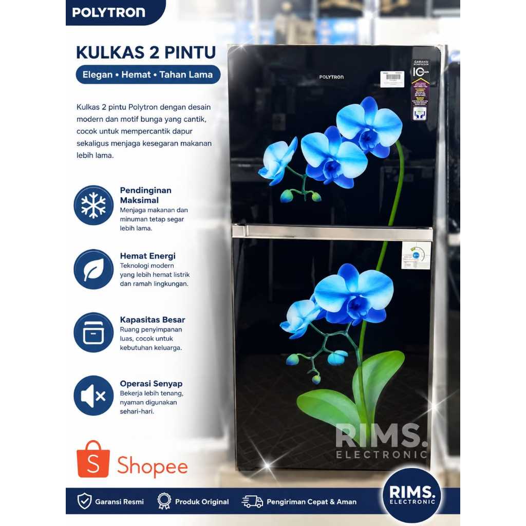 KULKAS POLYTRON 2PINTU 220 LITER PRW-23MO