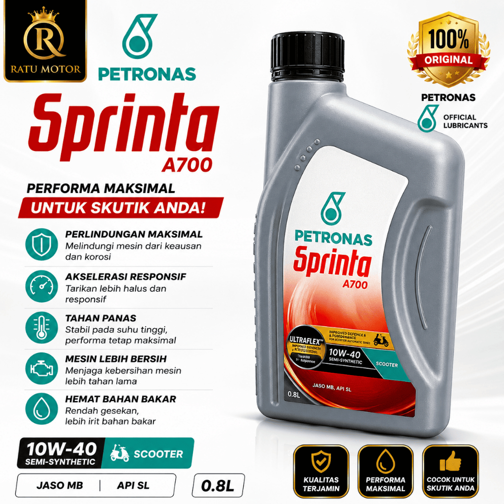 OLI SEPEDA MOTOR PETRONAS SPRINTA A700 SCOOTER 10W 40 800M  HONDA BEAT