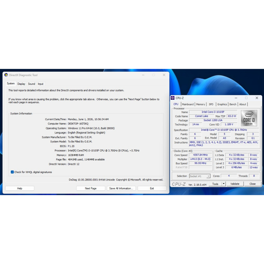 intel core i3 10105f