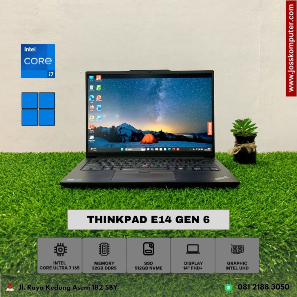 Lenovo Thinkpad E14 GEN 6 Intel Core Ultra 7 165U 32GB SSD 512GB 14" FHD