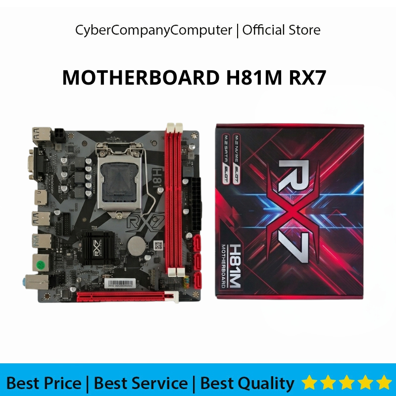 MAINBOARD H81M RX7- MOTHERBOARD RX7M H81 SUPPORT NVME Socket LGA 1150 DDR3 Micro ATX Sata 3.0 - NEW 