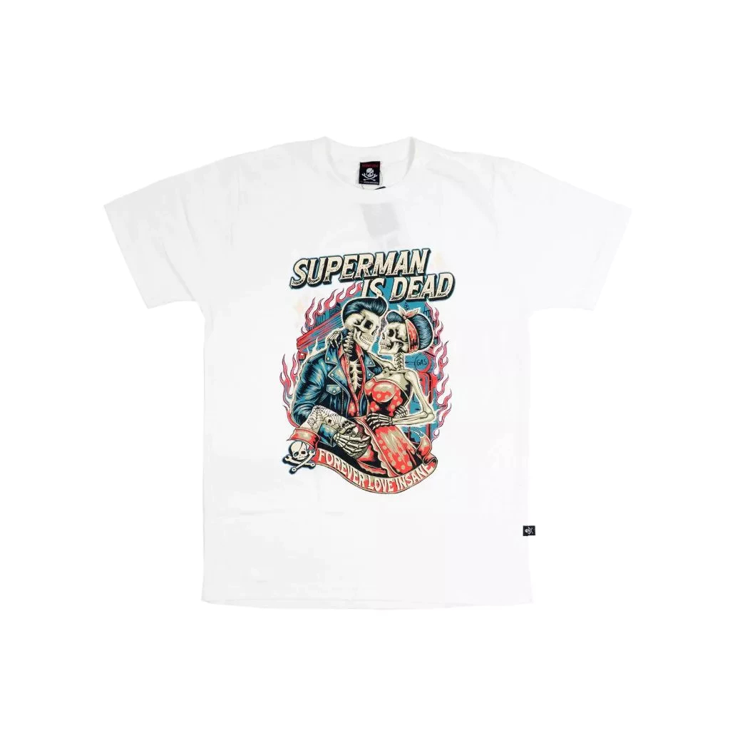Ready Kaos Merch SID T-Shirt Superman Is Dead " Forever Love Insane " White