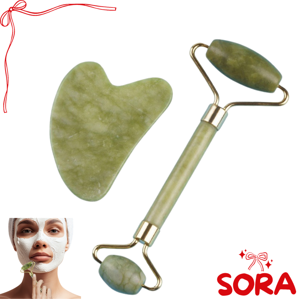 SD - ALAT PIJAT WAJAH JADE ROLLER MASSAGER E426 FACIAL MESSAGE BATU ROLLER GIOK STONE
