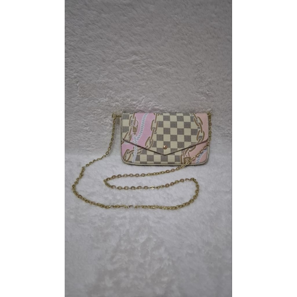 Preloved LV Nautical Damier Azur Pochette Felicie