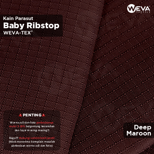 BABY RIBSTOP Bahan Kain Micro Ribstop Kain Jaket Parasut Waterproof Maroon 12
