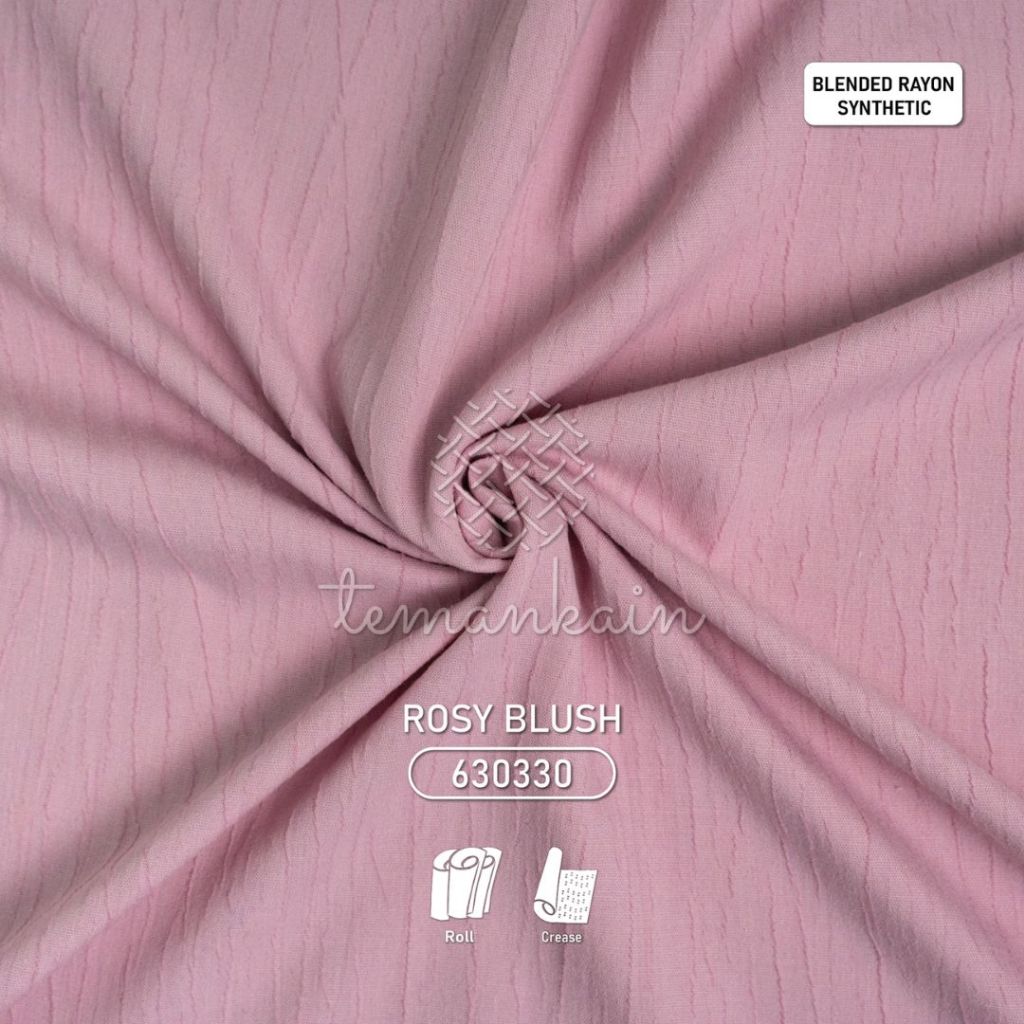 (50cm) Kain Lyra Premium Temankain | Katun Rayon Polos Tekstur Soft Crease | Bahan Dress Wanita, Kem