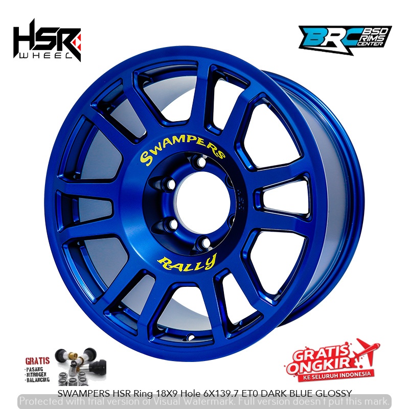 Velg mobil murah hsr swampers ring 18 glossy blue untuk mobil pajero fortuner teriton hilux dll