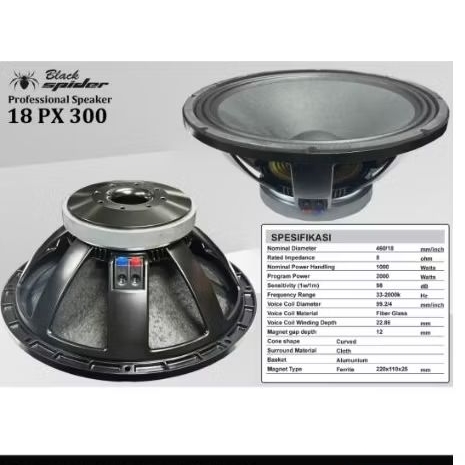 SPEAKER  COMPONENT  BLACK SPIDER BS 18PX300 BLACKSPIDER 18 INCH BS18PX300