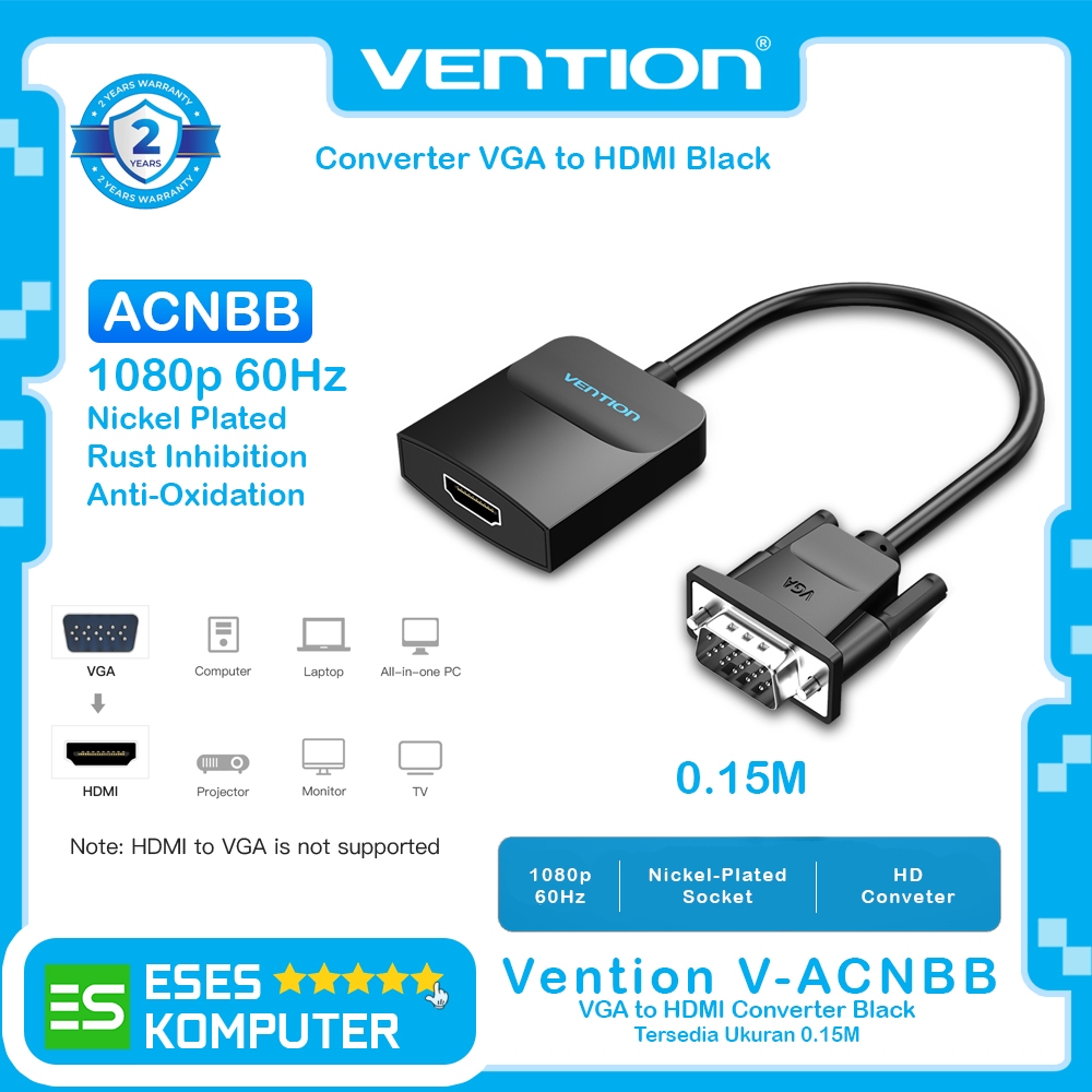 Converter Vention ACN VGA to HDMI V-ACNBB Black
