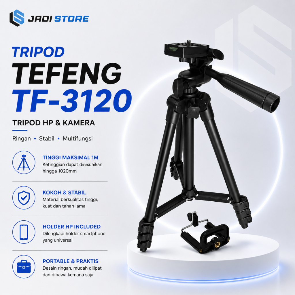 Tripod Black Tripod Hitam Tripod Hp Handphone Tripod TEFENG TF-3120 1M Tripod Weifeng 3120 Black Tri