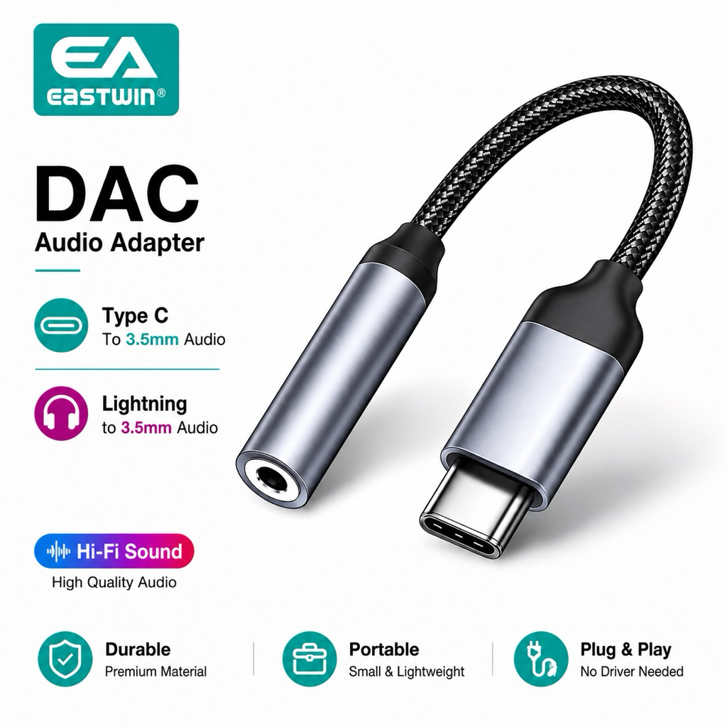 Konverter Adaptor DAC Type c/Lightning to Jack 3.5mm Female
