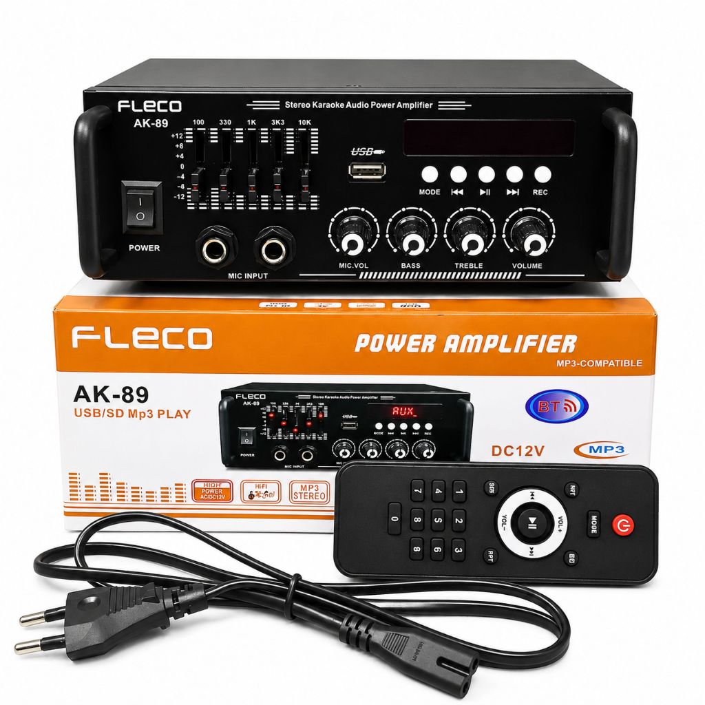 BEBAS ONGKIR power amplifier FLECO AK-89 Amplifier Bluetooth Mini Audio Power FLECO AK 89 600W