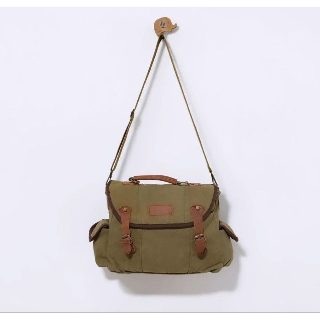 Vintage 90s Unsigned Military Fashion Postman Bag