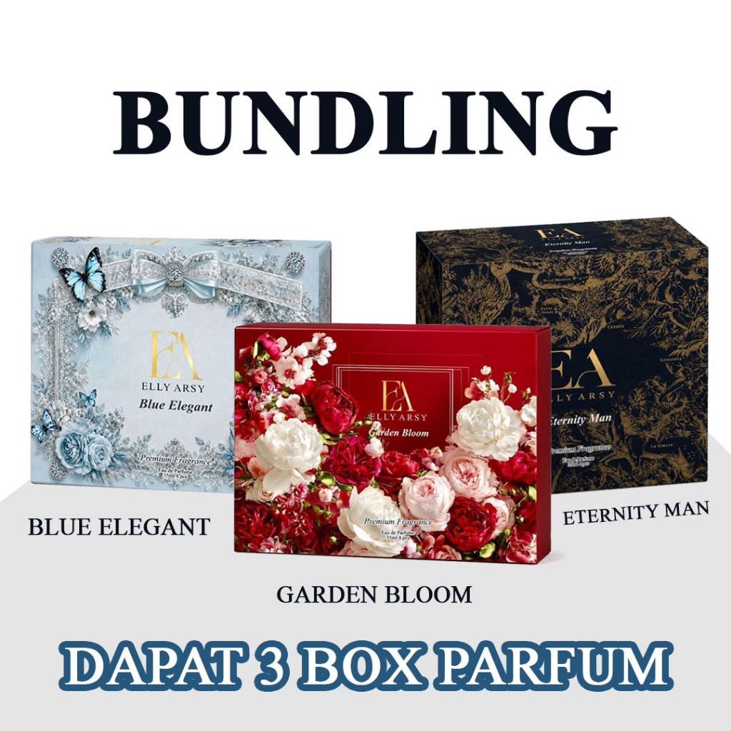 Bundling Dapat 3 Garden Bloom-Blue Elegant-Eternity Series Elly Arsy Premium Dress