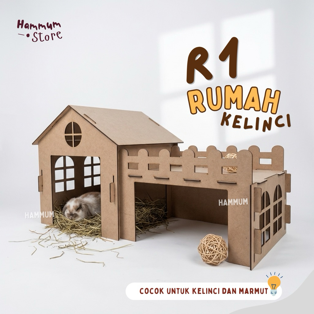 Rumah Kelinci R1 | Hideout Kelinci | Rumah Kucing | Rumah Marmut | Kandang Kelinci | Mainan Kelinci 