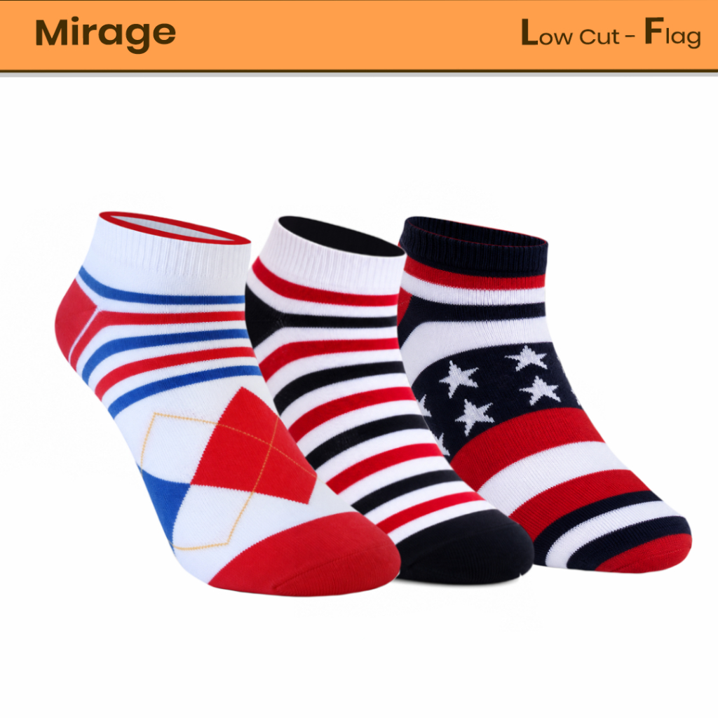 Mirage Sock Kaos Kaki Low Cut / Mata Kaki Flag Series