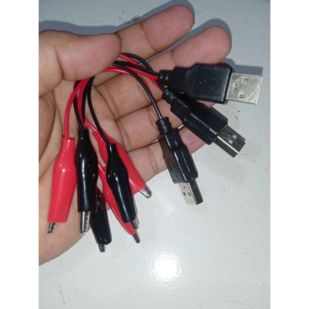 Kabel USB Male To Penjepit Buaya Kabel Capit Buaya Ke Konektor USB Jantan To Penjepit Buaya Flexibel