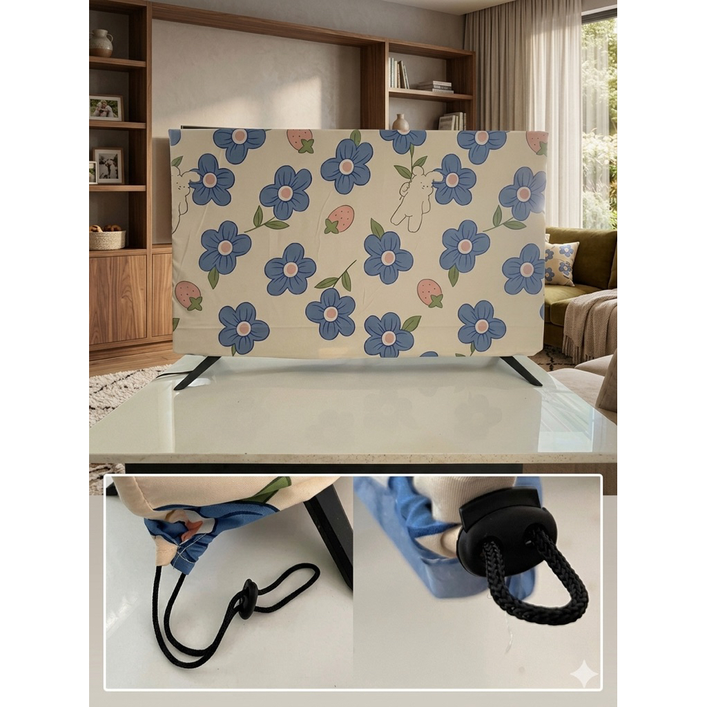 Sarung TV Full Model Serut Sarung TV LED LCD Monitor