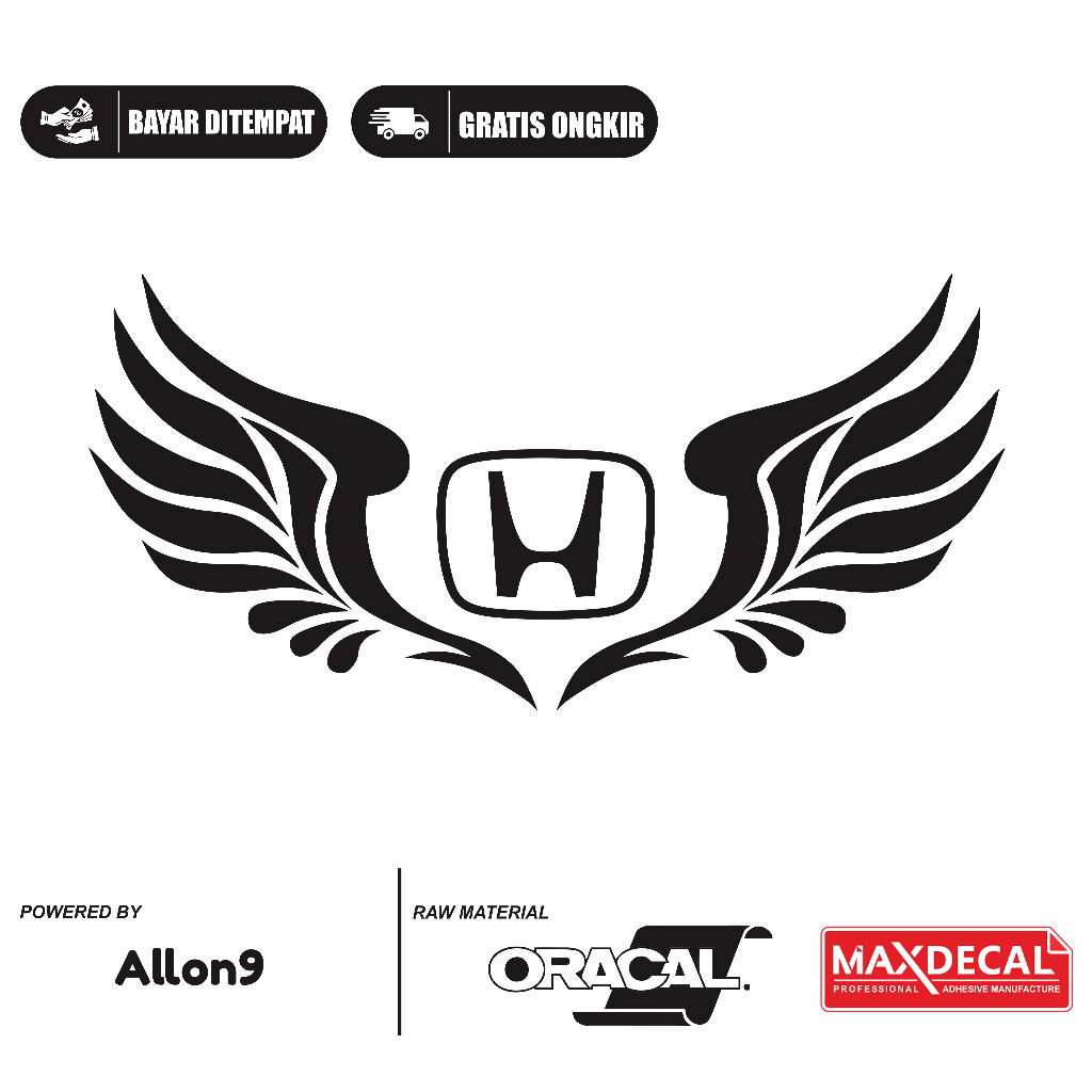 Stiker mobil stiker timbul logo honda