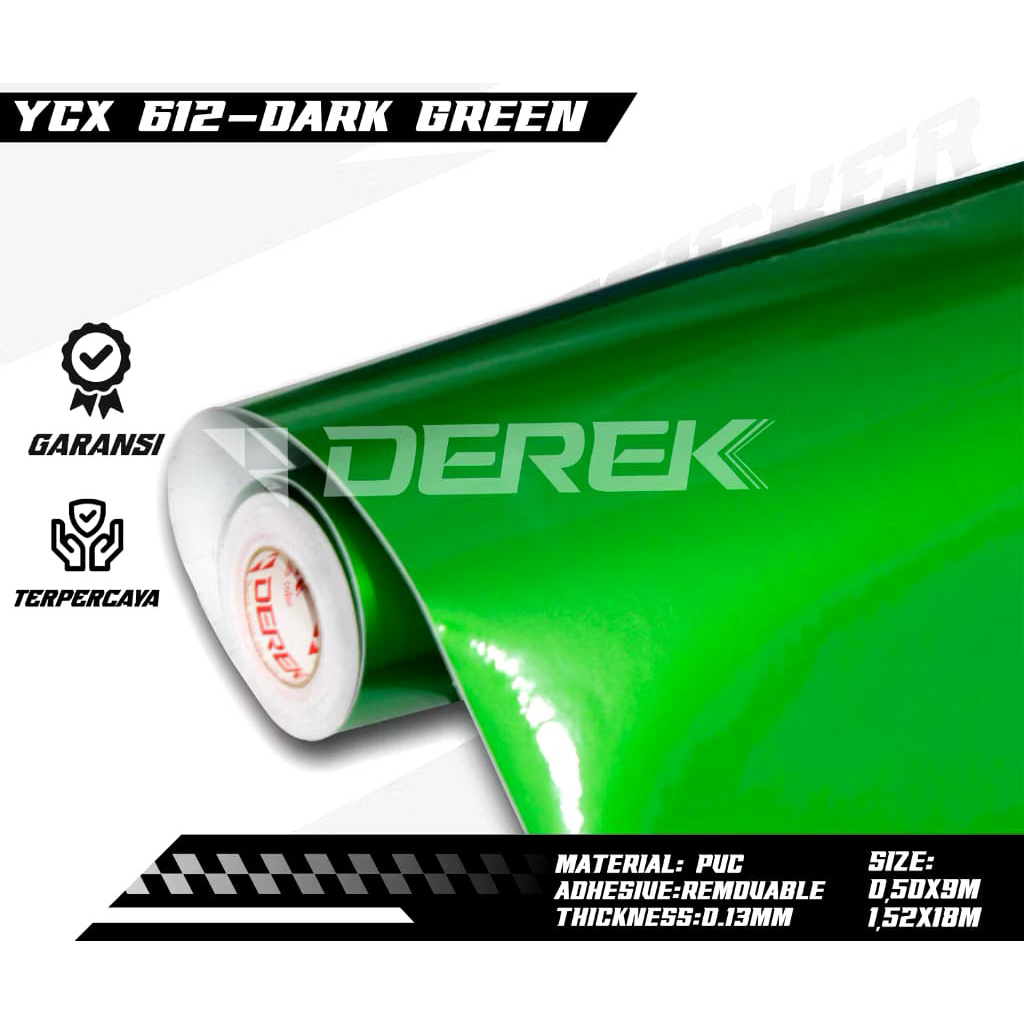 Sticker Skotlet motor mobil Dark Green Candy mettalic L50cm x P9m best quality Derek premium