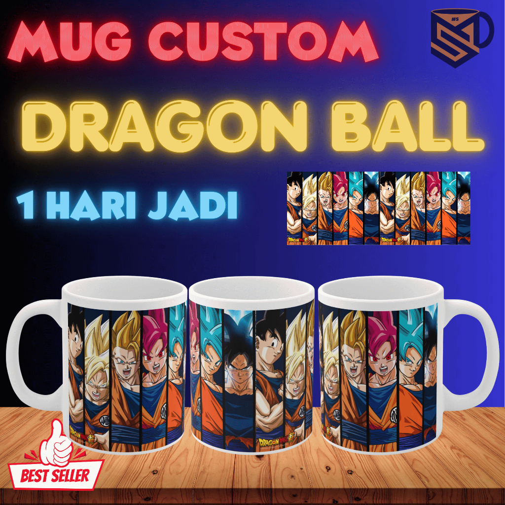 Langsung Jadi Mug karakter Dragonball Mug karakter mug keramik Mug sablon Mug souvenir mug sablon