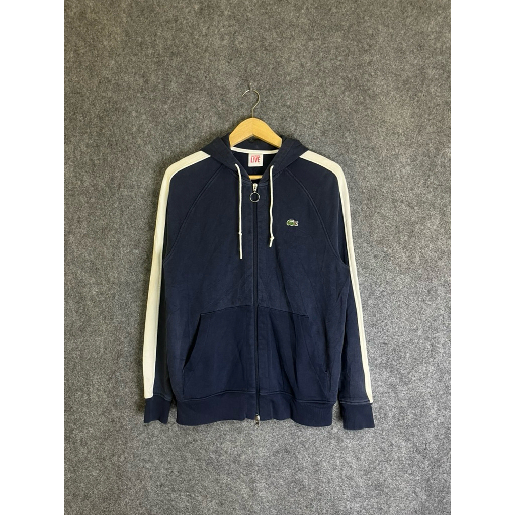 lacoste live zip hoodie navy