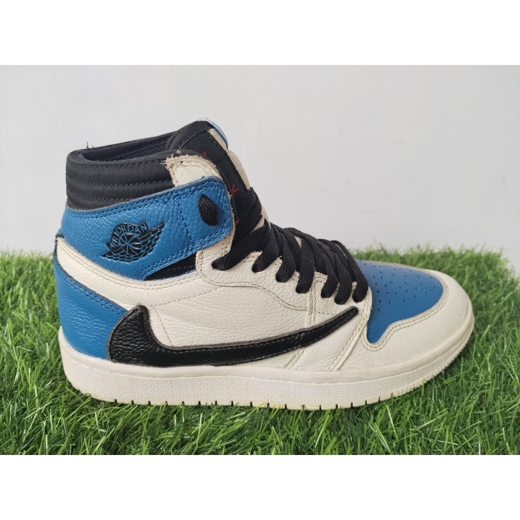 Fragment Design x Travis Scott x Air Jordan 1 Retro  High Military Blue Size 40
