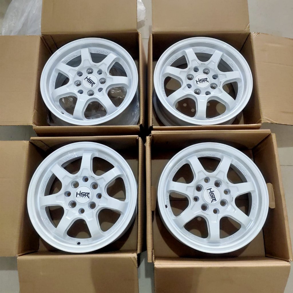 Velg Model TE37 Ring 15 Original HSR Wheel Type BOROKO TJH R15 Cocok Di Agya, Brio, Ayla, Calya, Sig