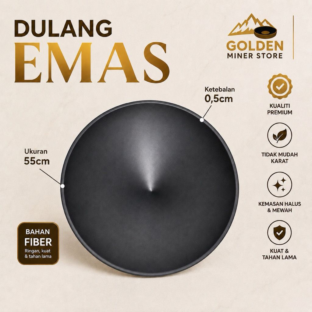 [ 55CM ] Alat dulang emas bahan fiber fiberglass/ dulangan emas fiber/ Alat dulang emas tradisional 