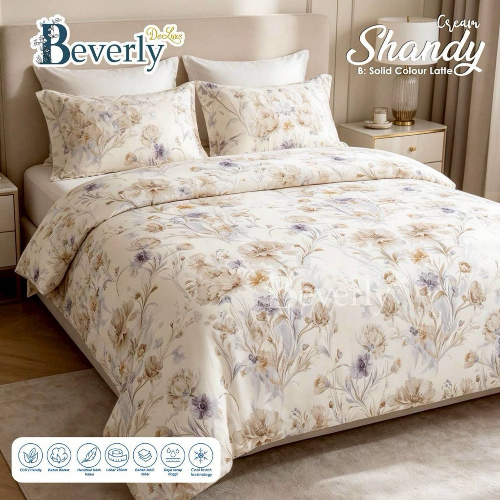 Seprai katun CVC beverly collection motif shandy (ajwa)