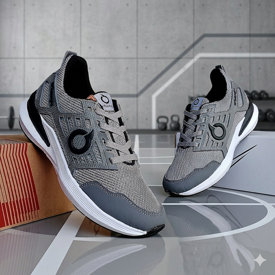 SEPATU SKET RUNNING BRANDED ABU HITAM COCOK UNTUK OLAHRAGA LARI SENAM DAN JUGA VOLLY BALL DENGAN MOD