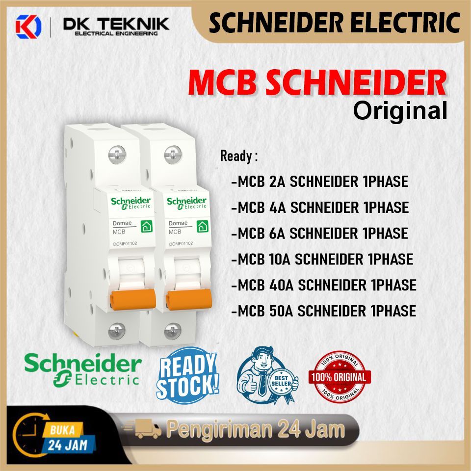 MCB SCHNEIDER ORIGINAL I MCB SCHNEIDER 2A,4A,6A,10A,16A,40A,50A ORIGINAL I MCB SCHNEIDER ORIGINAL