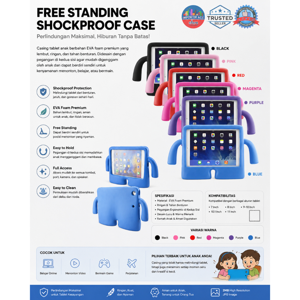 Soft Case Samsung Galaxy Tablet A8 2019 With SPen P200/P205 Free Standing Case