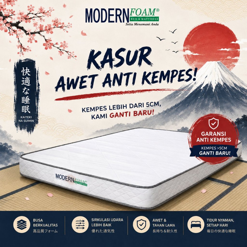Kasur Busa Modern Foam Quilting Model - Anti Kempes, Empuk, Pilihan Warna, Bebas Bau Lem